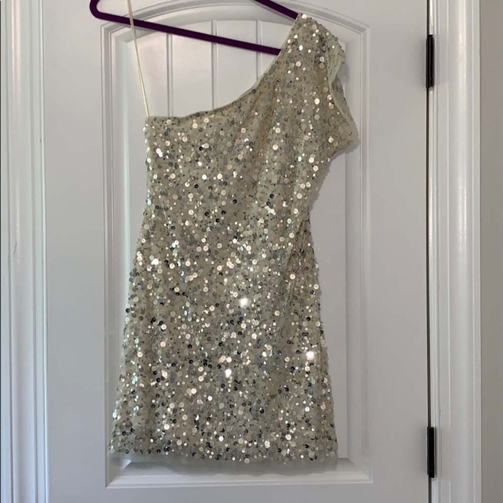 Arden B One Shoulder Sequins Dress
